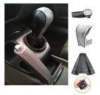 Kit em Couro Capa Manopla Câmbio Manual + Coifa e Alavanca Freio de Mão Honda New Civic 06 a 11
