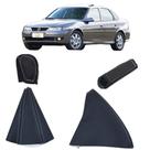 Kit em couro e material sintético capas das alavancas e Coifa do câmbio manual e freio Vectra Gls 2001 a 2005