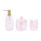 Kit em vidro para banheiro rosa mart - 3 pcs