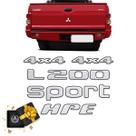 Kit Emblema Adesivo Mitsubishi L200 Sport Hpe 4x4 Resinado