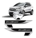 Kit Emblema Ecosport 2013 A 2021 Lateral Resinado Adesivo