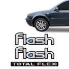 Kit Emblema Flash Golf 99/2006 + Adesivo Total Flex Traseiro