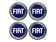 Kit Emblema Para Calota Resinado 4un Fiat 48 Mm Azul