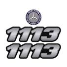 Kit Emblemas 1113 Mercedes Benz Adesivo Lateral Cromado Kit Emblemas 1113 Mercedes Benz Adesivo Lateral Cromado