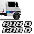 Kit Emblemas 608 D Mercedes Adesivo Lateral Modelo Original