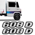 Kit Emblemas 608 D Mercedes Benz Adesivo Caminhão Resinado