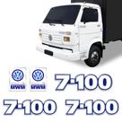 Kit Emblemas 7-100 Caminhão Volkswagen Mwm Branco Resinado