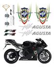 Kit Emblemas Adesivos Compatível MV Agusta F4 Preta