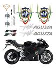 Kit Emblemas Adesivos Compatível MV Agusta F4 Preta