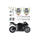 Kit Emblemas Adesivos Compatível MV Agusta F4 Preto