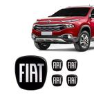 Kit Emblemas Adesivos Fiat Toro Black Piano Resinado
