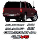 Kit Emblemas Blazer Dlx 1996/99 4.3v6 Adesivo Cinza/Cromado