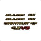 Kit Emblemas Blazer Dlx 1996/99 4.3v6 Adesivo Dourado/Preto Kit Emblemas Blazer Dlx 1996/99 4.3v6 Adesivo Dourado/Preto