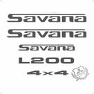 Kit Emblemas L200 Savana 4x4 Mitsubishi Lateral E Traseiro