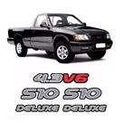 Kit Emblemas S10 2000 Deluxe 4.3v6 Adesivo Prata Resinado