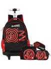 Kit Enaldinho Mochila Roda + Lancheira + Estojo Box e Triplo