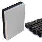Kit Encadernação A4 50 Capas Lisa Preto + 50 Capas Line Transparente + 50 Espirais Preto 09mm