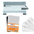 Kit Encadernação A4 X + Capa e Espiral Metal Branco Cassmar Kit Encadernação A4 X + Capa e Espiral Metal Branco Cassmar
