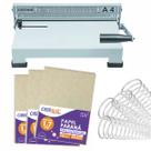 Kit Encadernação A4 X + Cartonagem e Espiral Metal Branco Cassmar