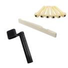 Kit Encordoador Manivela Guitarra + Rastilho de Osso Violão + 6 Pinos Ponte Violão Cordas Aço Folk