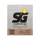Kit Encordoamento para Violão SG 028 Nylon Bronze 65/35 com Bolinha Triple Pack 5280TP