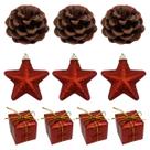 Kit Enfeite Árvore Natal 10 Pçs Decoração Natalina Premium