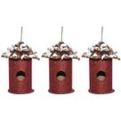 Kit Enfeite de Natal c/3 Arvores Vermelha Natalina 10cm Kit Enfeite de Natal c/3 Arvores Vermelha Natalina 10cm