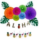 Kit Enfeite de Papel Aloha Cores Sortidas Para Decoração