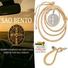 Kit Enfeite Para Retrovisor Carro São Bento + Chaveiro Laço Cru Bege Kit Enfeite Para Retrovisor Carro São Bento + Chaveiro Laço Cru Bege