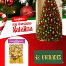 Kit Enfeites de Natal 42 Peças Vermelho Bolas, Sinos, Presentes, Laços e Pinhas Decorativas