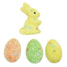Kit Enfeites Decorativos Páscoa 6 Coelhinhos Com Ovos Decorados