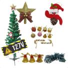 Kit Enfeites Natalinos Para Árvore de Natal Pisca LED 110V