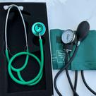 Kit Enfermagem Acadêmico Verde Esteto Esfigmo Com Bolsa Premium Bioland