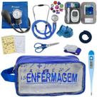 Kit Enfermagem Aparelho de Pressão Estetoscópio Aneroide Medidor Glicemia Transparente Enfermagem Incoterm