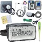 Kit Enfermagem Aparelho de Pressão Estetoscópio Aneroide Medidor Glicemia Transparente Enfermagem Incoterm