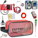 Kit Enfermagem Aparelho de Pressão Estetoscópio Aneroide Medidor Glicemia Transparente Enfermagem Pa Med
