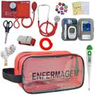 Kit Enfermagem Aparelho de Pressão Estetoscópio Aneroide Medidor Glicemia Transparente Enfermagem Premium