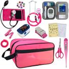 Kit Enfermagem Aparelho de Pressão Estetoscópio Medidor Glicose Completo Pa Med