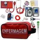 Kit Enfermagem Aparelho de Pressão Estetoscópio Medidor Glicose Completo Premium