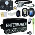 Kit Enfermagem Aparelho de Pressão Estetoscópio Medidor Glicose Completo Premium