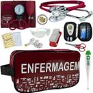 Kit Enfermagem Aparelho de Pressão Estetoscópio Medidor Glicose Premium