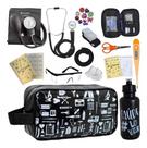 Kit Enfermagem Aparelho Pressao Esteto Medidor Glicose Transparente Enfermagem