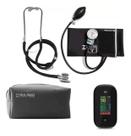 Kit Enfermagem Com Esfigmo Esteto Duplo PAMED + Oxímetro + Case