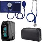 Kit Enfermagem Com Esfigmo Esteto Duplo Premium + Oxímetro + Case