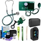 Kit Enfermagem Completo Estetoscópio Esfigmomanômetro Oximetro Glicose Garrote Termometro, Lanterna Lapela Kit Enfermagem Completo Estetoscópio Esfigmomanômetro Oximetro Glicose Garrote Termometro, Lanterna Lapela