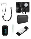 Kit Enfermagem Esfigmo E Rappaport + Termometro + Torniquete + Oximetro De Pulso Multi Kit Enfermagem Esfigmo E Rappaport + Termometro + Torniquete + Oximetro De Pulso Multi
