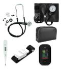 Kit Enfermagem Esfigmo E Rappaport + Termometro + Torniquete + Oximetro De Pulso Multi