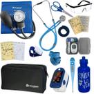 Kit Enfermagem Estágio Aparelho Pressão Estetoscópio Medidor Glicose Completo