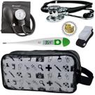 Kit Enfermagem Estampada Academico Com Aparelho de Pressao Estetoscopio Rappaport Duplo Estagio Completo