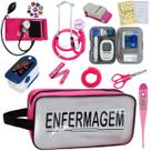 Kit Enfermagem Estetoscopio Multi Aparelho de Pressao Manual Completo Necessaire Transparente Estagio PAMED